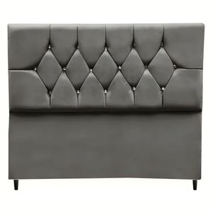Cabeceira Estofada Cama Box Solteirão 100 Cm Suede Nina Cor:cinza
