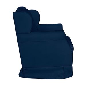 Poltrona Amamentação Cadeira Reforçada Balanço Puff Suede Cor:azul Marinho