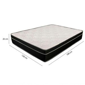 Cama Box Viúva 128 Tecido Marrom Com Colchão Paris De Molas Preto 66x128x188