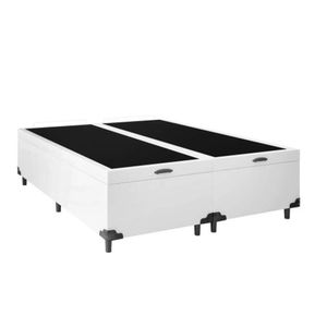 Cama Box Baú King 193 Bipartido Tecido Branco Com Colchão Paris De Molas Bello Box 67x193x203