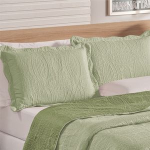 Colcha King Bouti dupla Face 03 Peças - Verde
