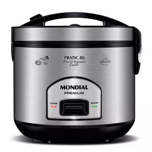 Panela Elétrica De Arroz Pe-42-10x Preto E Inox Mondial Frequência 60 Hz 220V