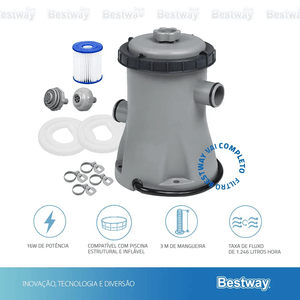 Piscina Estrutural 6.473L + Filtro + Capa - Bestway