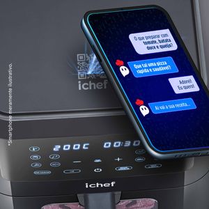 Fritadeira Elétrica Airfryer Ichef Smart Vision 6L