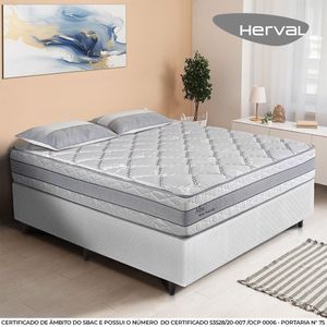 Cama Box de Casal Herval Alba, Molas Ensacadas, 65x138x188 cm