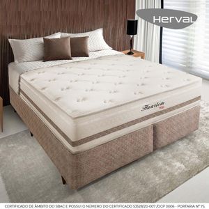 Cama Box Herval Queen Haarlem, 69x158x198 cm, Molas Ensacadas
