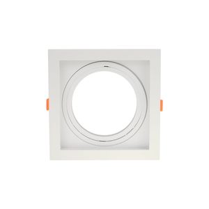 Spot de Embutir Recuado Blumenau Clean para Lâmpada AR111 E27 Quadrado Bivolt