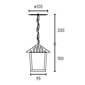 Lustre Pendente Blumenau Colonial Nina Quadrado Vidro Pontilhado E27 Bivolt