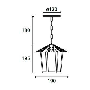 Lustre Pendente Blumenau Colonial Sextavado Vidro Liso Cobre E27 Bivolt