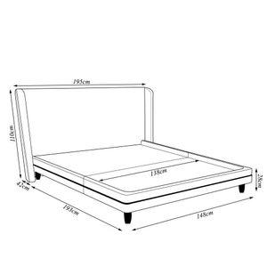 Conjunto Cama Com Cabeceira Casal Torres Pés Em Madeira Pu/bouclê Marrom/off White G91 - Gran Belo