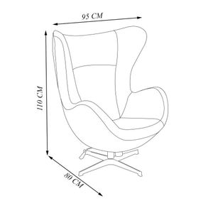 Kit 2 Poltronas Decorativas Egg Chair Nº20 c/Regulagem de Altura Azul/Laranja G53 - Gran Belo