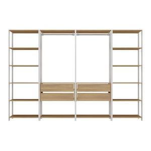 Guarda Roupas Closet Modulado 270cm 4 Peças Com 4 Gavetas E Cabideiros Multimóveis MP4321 Branco Madeirado