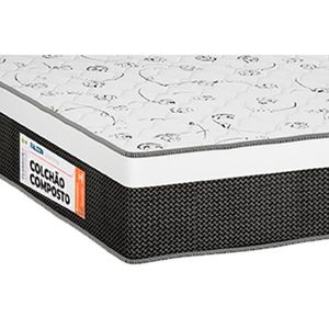 Conjunto Box Queen: Colchão Espuma Plumatex D28 Anatômico Falcon Ultra Firme + Base Crc Suede Black (158x198)