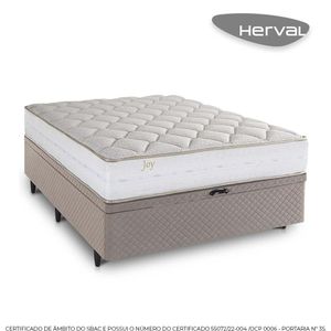 Cama Baú Casal Herval Joy, Espuma de Alto Suporte, 74x138x188 cm