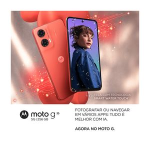 Smartphone Motorola Moto g35 5G 256GB | 12GB (4GB RAM +8GB RAM Boost) e Câmera 50MP com AI NFC Tela 6.7" - Cinza