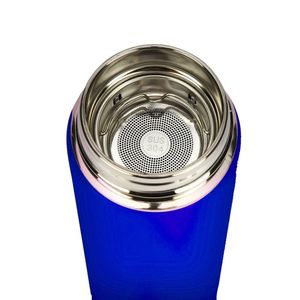 Garrafa Térmica Inteligente De Inox 500ml Tampa C/sensor De Temperatura Led água Café Chá Azul