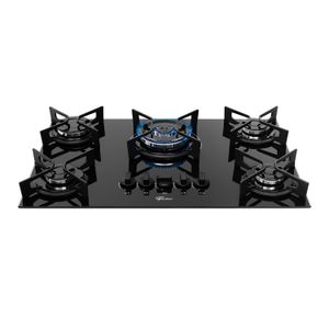 Cooktop a Gás Fischer 5 Bocas Fit Line Tripla Chama Trempe Iron 36340