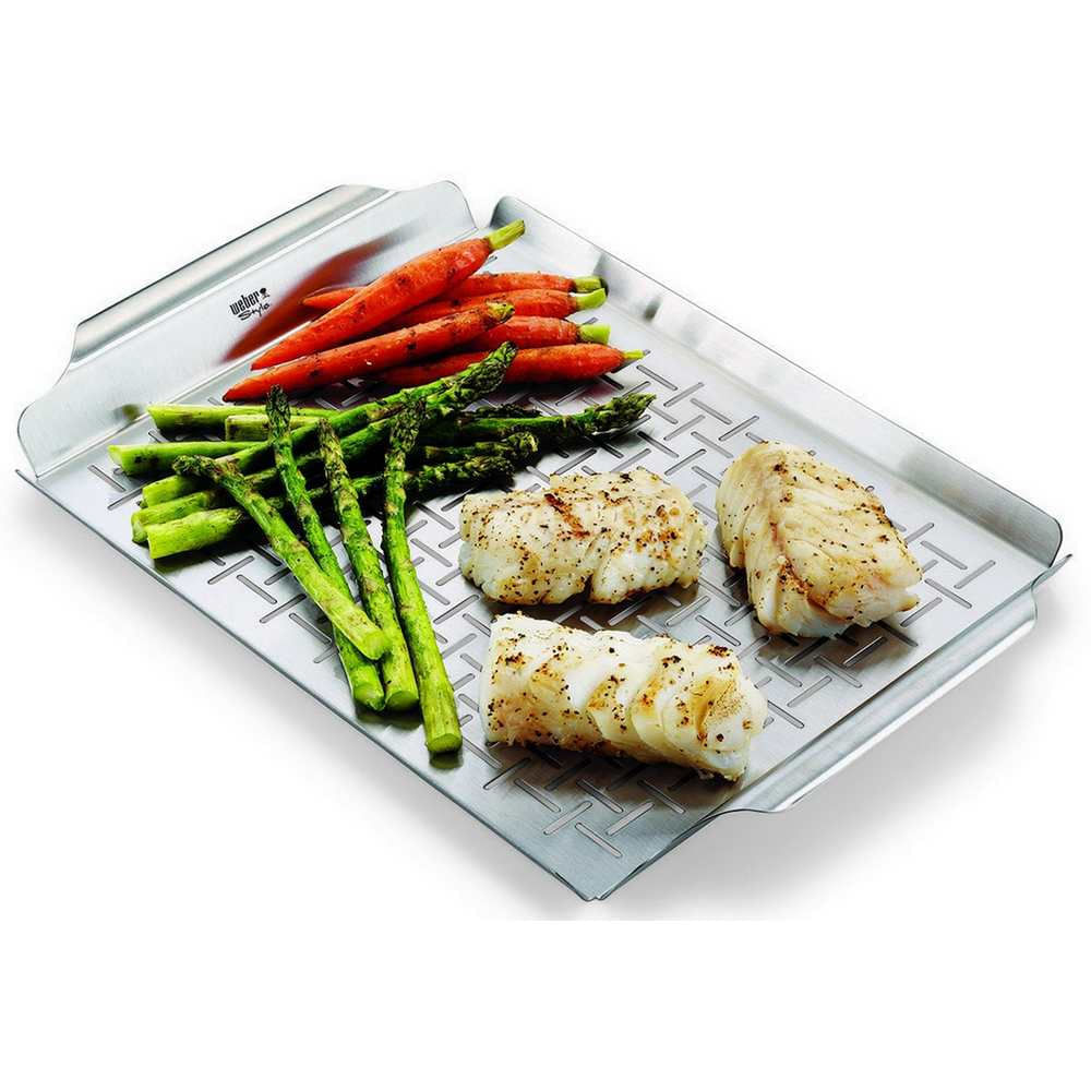Assadeira Perfurada em Aço Inox Deluxe Weber