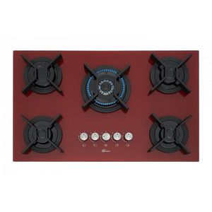 Fogão Cooktop Fischer 5Q TC Infinity Gás Mesa Vidro Rouge Bivolt