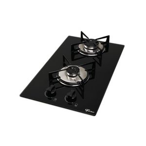 Fogão Cooktop Fischer 2Q Gás Mesa Vidro Com Supervisor De Chama Bivolt