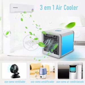 Ar Condicionado Portátil Arctic Air Cooler Umidificador Climatizador Luz Led 7 Cores Rgb