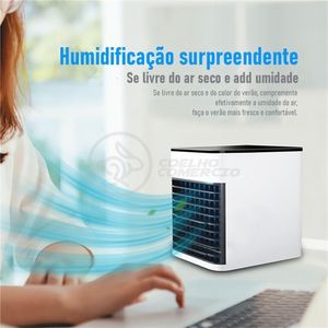 Ar Condicionado Portátil Arctic Air Cooler Umidificador Climatizador Luz Led 7 Cores Rgb