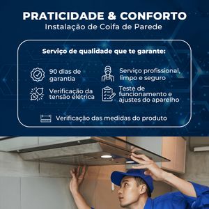 Coifa de Parede Mueller Vidro 90cm Preto MCF0290G1