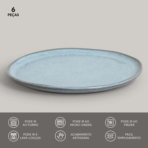 Conjunto com 6 Pratos Raso Bio Breeze Ø27,5cm