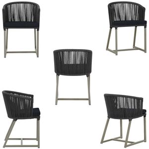 7 Cadeiras De Jantar área Noronha Fendi E12 Trama  Preto
