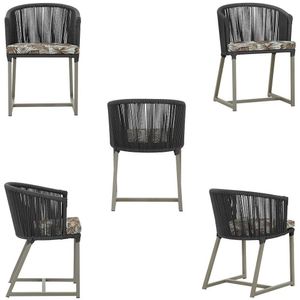 7 Cadeiras De Jantar área Noronha Fendi E6 Trama  Preto