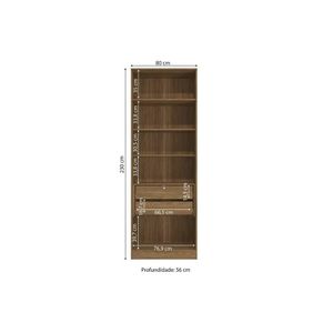 Módulo De Quarto Adapt Guarda Roupa Adapt N535 C- 2 Portas E 2 Gavetas Nogueira - Kappesberg