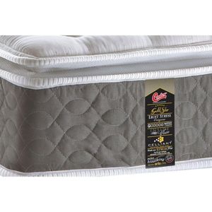 Colchão Viúva Molas Ensacadas Pocket Gold Star Light Stress Oxygem New Pillow Top (128x188x27) - Castor