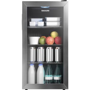 Frigobar Suggar 88 Litros FB8812IX Com Porta De Vidro Inox 220V