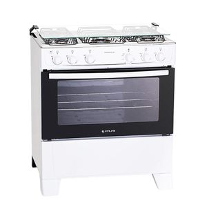 Fogão Atlas Mônaco Plus 5 Bocas Mesa Inox Automático Branco