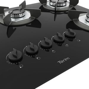 Cooktop Terim Safe Ferro Fundido 5 Bocas a Gás Preto Bivolt