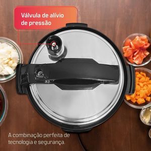 Panela De Pressão Elétrica Multifuncional Digital HQ 6L Inox HQ-Y6DI 110V