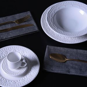 Conjunto com 6 Pratos Fundo Madeleine Branco Ø22cm