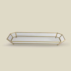 Bandeja Frame Vidro Dourado - A\CASA
