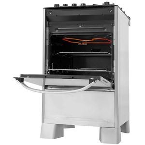 Fogão De Piso Suggar Master Grill 4 Queimadores Mesa Vidro Prata Inox 220V FGVMTG412PRIX