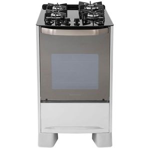 Fogão De Piso Suggar Master Grill 4 Queimadores Mesa Vidro Prata Inox 220V FGVMTG412PRIX