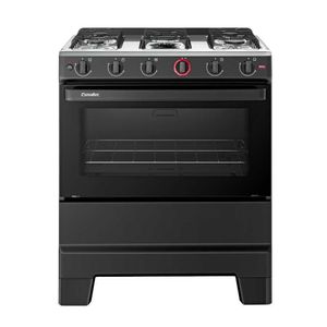 Fogão A Gás 5 Bocas Automático Ideal Super Preto Mesa Inox F51AP Esmaltec