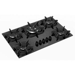 Cooktop Mueller 5 Bocas Queimador Tripla Chama Preto Bvolt