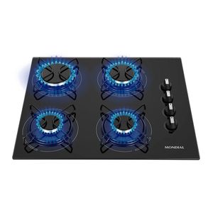 Cooktop A Gás 4 Bocas Mondial Ctg-01 Biv Preto/inox