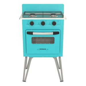 Fogão Portátil 2 Bocas Venax Gemini Vetrô a Gás GLP - Verde