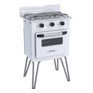 Fogão Portátil 2 Bocas Venax Gemini Vetrô Gas GLP Branco