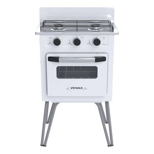 Fogão Portátil 2 Bocas Venax Gemini Vetrô Gas GLP Branco