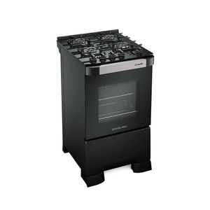 Fogão Mueller Decorato Vetro Piso 4 Bocas Preto Fosco G3 601230050 Bivolt