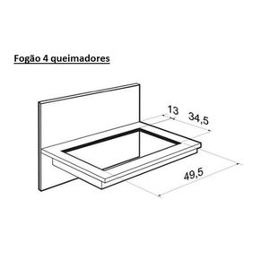 Cooktop 4 Bocas a Gás com Acendimento Superautomático Fischer Preto Bivolt 1519-5713