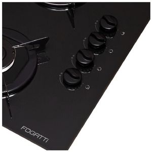 Cooktop 4 Bocas à Gás Mesa De Vidro Temperado 6mm Preto Biv