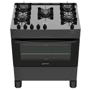 Fogão De Piso Atlas 5 Bocas Top Glass Preto Bivolt